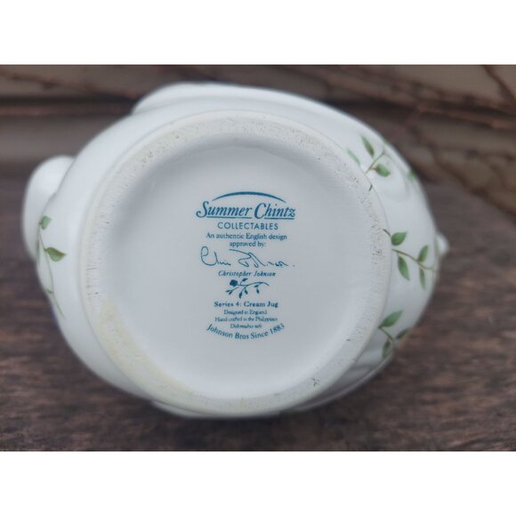 Johnson Bros Summer Chintz Swan Series 4 Cream Jug 6 1/2" - Picture 3 of 4